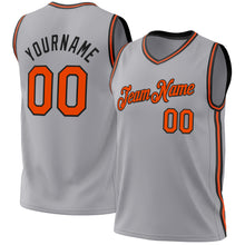 Laden Sie das Bild in den Galerie-Viewer, Custom Gray Orange-Black Authentic Throwback Basketball Jersey

