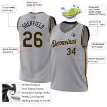 Charger l&#39;image dans la galerie, Custom Gray Black-Old Gold Authentic Throwback Basketball Jersey
