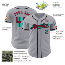 Load image into Gallery viewer, Custom Gray Crimson Black-Aqua Authentic Baseball Jersey
