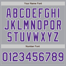 Laden Sie das Bild in den Galerie-Viewer, Custom Gray Purple-White Authentic Baseball Jersey
