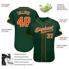 Load image into Gallery viewer, Custom Green Orange-White Authentic Baseball Jersey
