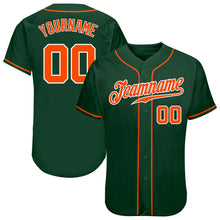 Load image into Gallery viewer, Custom Green Orange-White Authentic Baseball Jersey
