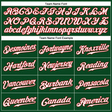 Load image into Gallery viewer, Custom Green White-Red Authentic Baseball Jersey
