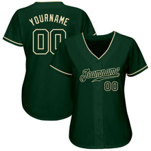 Laden Sie das Bild in den Galerie-Viewer, Custom Green Green-Cream Authentic Baseball Jersey
