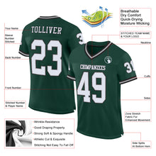 Load image into Gallery viewer, Custom Green White-Gray Mesh Authentic Throwback Football Jersey
