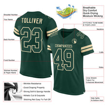 Load image into Gallery viewer, Custom Green Green-Cream Mesh Authentic Football Jersey

