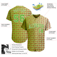 Load image into Gallery viewer, Custom Green Neon Green-White 3D Pattern Design Authentic Baseball Jersey
