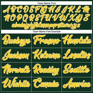 Custom Green Gold-White Authentic Baseball Jersey