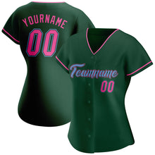 Laden Sie das Bild in den Galerie-Viewer, Custom Green Pink-Light Blue Authentic Baseball Jersey
