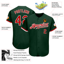 Laden Sie das Bild in den Galerie-Viewer, Custom Green Red-White Authentic Baseball Jersey
