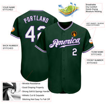 Laden Sie das Bild in den Galerie-Viewer, Custom Green White-Purple Authentic Baseball Jersey
