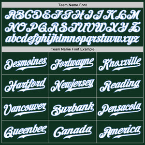 Custom Green White-Light Blue Authentic Baseball Jersey
