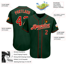 Load image into Gallery viewer, Custom Green Red-Cream Authentic Baseball Jersey
