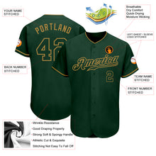 Load image into Gallery viewer, Custom Green Green-Old Gold Authentic Baseball Jersey
