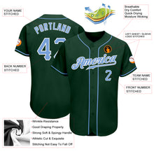 Load image into Gallery viewer, Custom Green Light Blue-White Authentic Baseball Jersey
