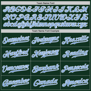 Custom Green Light Blue-White Authentic Baseball Jersey