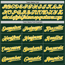 Load image into Gallery viewer, Custom Green Gold-White Authentic Baseball Jersey
