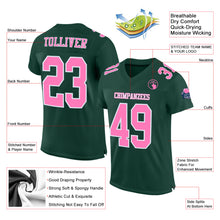 Load image into Gallery viewer, Custom Green Pink-White Mesh Authentic Football Jersey
