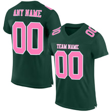 Load image into Gallery viewer, Custom Green Pink-White Mesh Authentic Football Jersey
