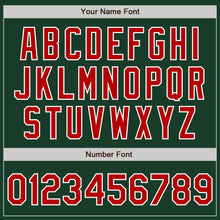 Load image into Gallery viewer, Custom Green Red-White Authentic Baseball Jersey
