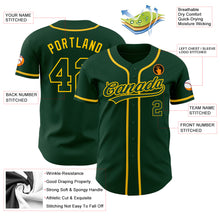 Load image into Gallery viewer, Custom Green Green-Gold Authentic Baseball Jersey
