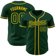 Load image into Gallery viewer, Custom Green Green-Gold Authentic Baseball Jersey
