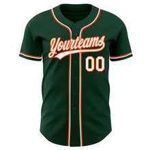 Load image into Gallery viewer, Custom Green White-Orange Authentic Baseball Jersey
