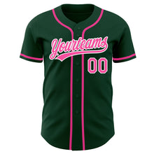 Load image into Gallery viewer, Custom Green Pink-White Authentic Baseball Jersey
