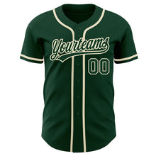 Load image into Gallery viewer, Custom Green Green-Cream Authentic Baseball Jersey
