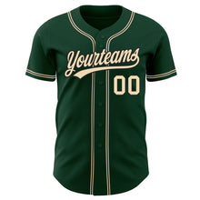 Load image into Gallery viewer, Custom Green City Cream-Black Authentic Baseball Jersey
