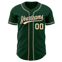 Загрузить изображение в средство просмотра галереи, Custom Green City Cream-Black Authentic Baseball Jersey
