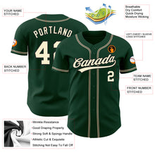 Load image into Gallery viewer, Custom Green City Cream-Black Authentic Baseball Jersey
