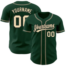 Загрузить изображение в средство просмотра галереи, Custom Green City Cream-Black Authentic Baseball Jersey
