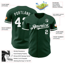 Load image into Gallery viewer, Custom Green White Authentic Baseball Jersey
