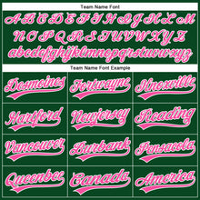 Load image into Gallery viewer, Custom Green White Pinstripe Pink Authentic Baseball Jersey
