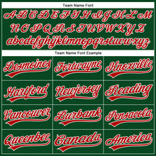 Load image into Gallery viewer, Custom Green White Pinstripe Red Authentic Baseball Jersey
