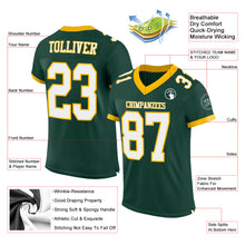 Load image into Gallery viewer, Custom Green White-Gold Mesh Authentic Football Jersey
