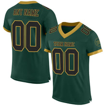 Load image into Gallery viewer, Custom Green Black-Old Gold Mesh Authentic Football Jersey
