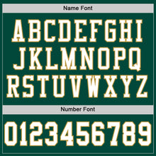 Load image into Gallery viewer, Custom Green White-Old Gold Mesh Authentic Football Jersey
