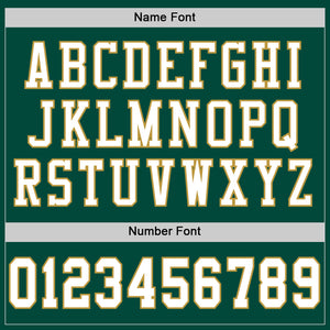 Custom Green White-Old Gold Mesh Authentic Football Jersey