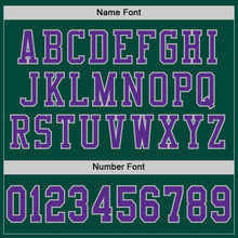 Load image into Gallery viewer, Custom Green Purple-Gray Mesh Authentic Football Jersey

