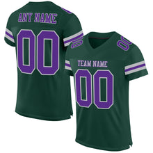 Load image into Gallery viewer, Custom Green Purple-Gray Mesh Authentic Football Jersey
