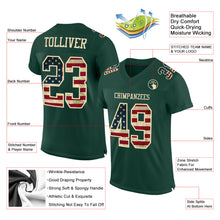 Load image into Gallery viewer, Custom Green Vintage USA Flag-City Cream Mesh Authentic Football Jersey
