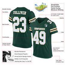 Load image into Gallery viewer, Custom Green White City Cream-Black Mesh Authentic Football Jersey
