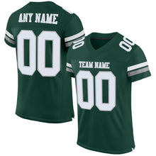 Load image into Gallery viewer, Custom Green White-Gray Mesh Authentic Football Jersey
