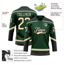 Laden Sie das Bild in den Galerie-Viewer, Custom Green City Cream-Black Hockey Lace Neck Jersey
