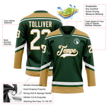 Laden Sie das Bild in den Galerie-Viewer, Custom Green White-Old Gold Hockey Lace Neck Jersey
