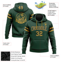 Load image into Gallery viewer, Custom Stitched Green Old Gold-Black Football Pullover Sweatshirt Hoodie
