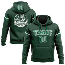 Load image into Gallery viewer, Custom Stitched Green Kelly Green-White Football Pullover Sweatshirt Hoodie
