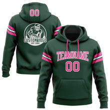 Load image into Gallery viewer, Custom Stitched Green Pink-White Football Pullover Sweatshirt Hoodie
